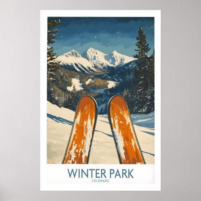 Arte de pared de Winter Park - Póster de esquí de  (Frente)