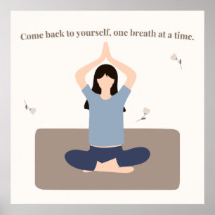 Arte de pared de yoga mindfulness