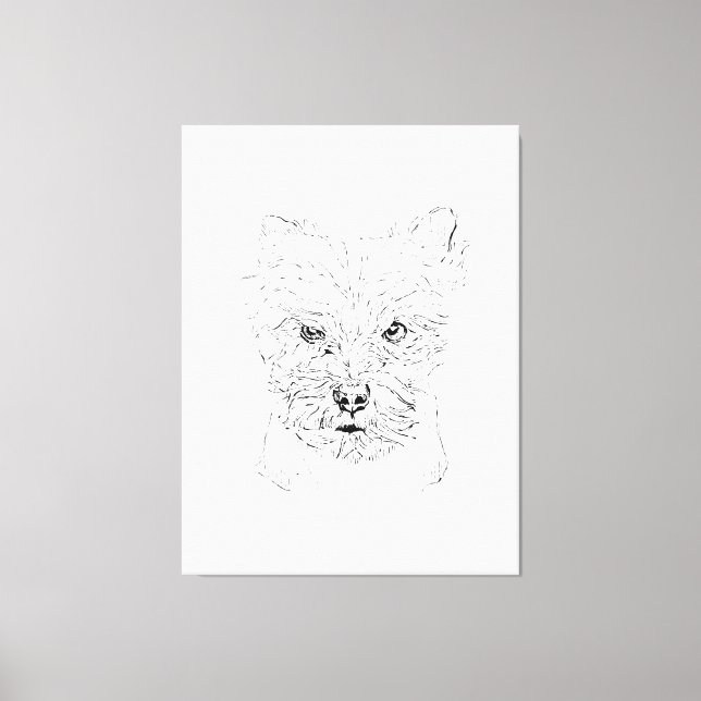 Arte de pared de Yorkshire Terrier, Dibujo de líne (Anverso)