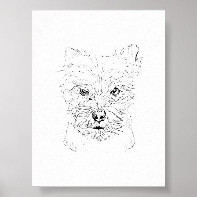 Arte de pared de Yorkshire Terrier, Dibujo lineal  (Frente)