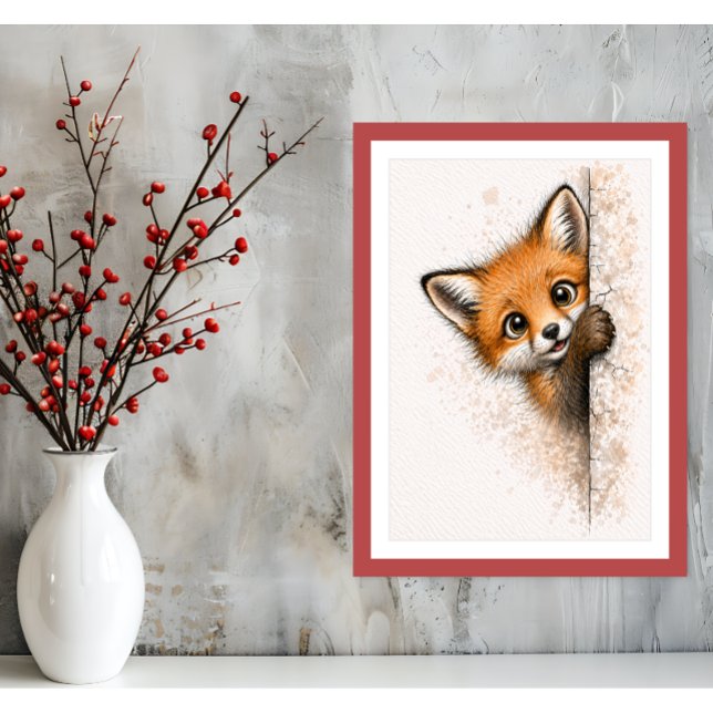 Arte de Pared de Zorro Curioso Tierno Impresión de (Subido por el creador)