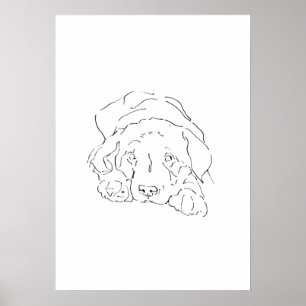 Arte de pared del adorable Labrador Retriever, Dib