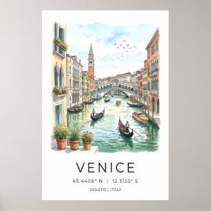 Arte de pared del canal de Venecia - góndolas por 