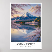Arte de pared del Monte Fuji Japón, Volcán icónico