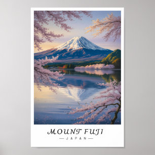 Arte de pared del Monte Fuji Japón, Volcán icónico