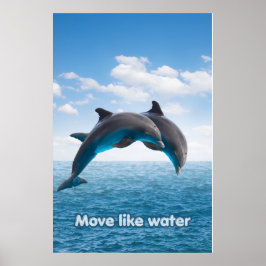Arte de pared del océano de salto de delfín Póster
