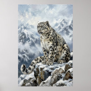 Arte de pared del tótem del leopardo de las nieves