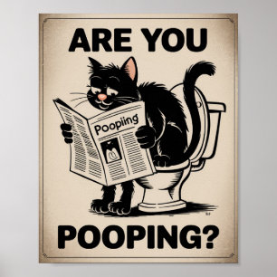 Arte de Pared Divertido - ¿Estás Defecando? Gato e