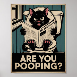 Arte de Pared Divertido - ¿Estás Defecando? Gato e
