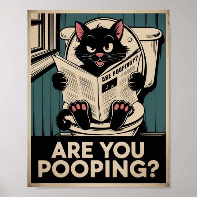 Arte de Pared Divertido - ¿Estás Defecando? Gato e (Frente)