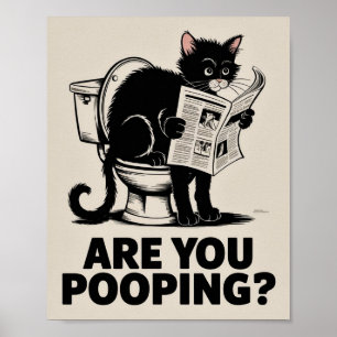 Arte de Pared Divertido - ¿Estás Defecando? Gato e
