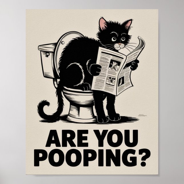 Arte de Pared Divertido - ¿Estás Defecando? Gato e (Frente)