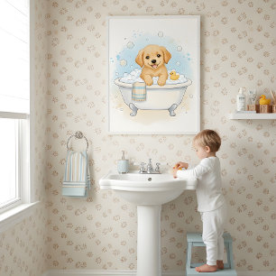 Arte de pared divertido para baño de niños con cac