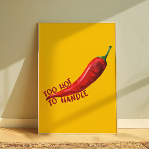 Arte de Pared Divertido Pimienta Chili Demasiado C