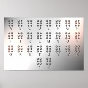 Arte de pared educativo con alfabeto braille