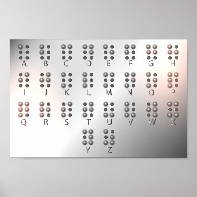 Arte de pared educativo con alfabeto braille (Frente)