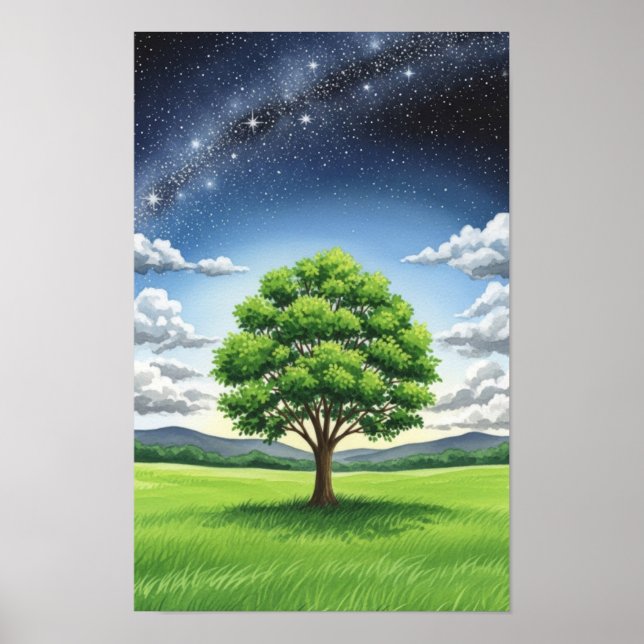 Arte de pared. El árbol solitario (Frente)