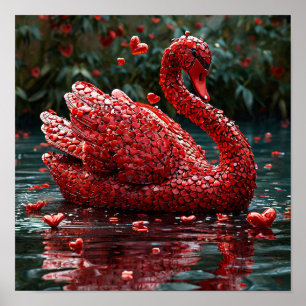 ❤️ Arte de Pared Elegante Amor Romántico Cisne Cor