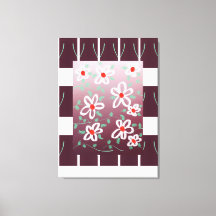 Arte De Pared Elegante Con Acentos De Rojo