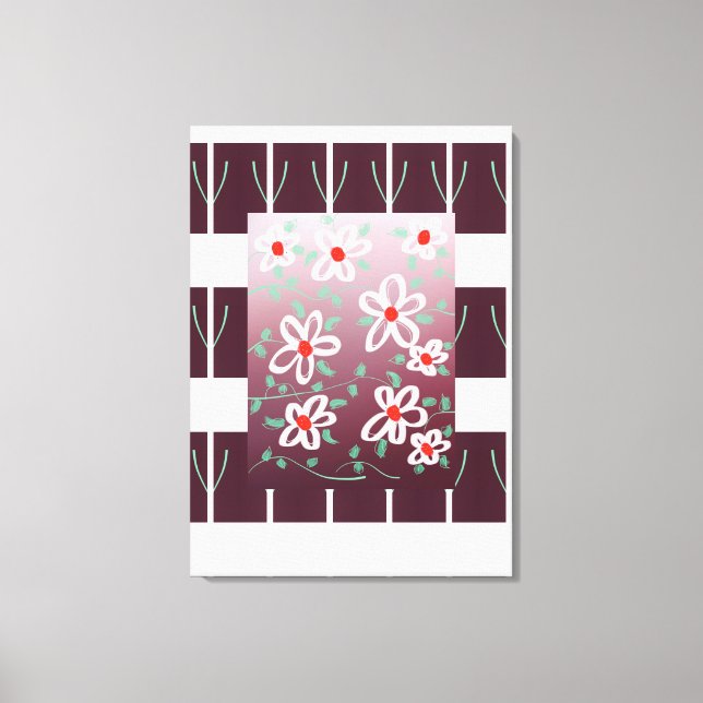 Arte De Pared Elegante Con Acentos De Rojo (Anverso)