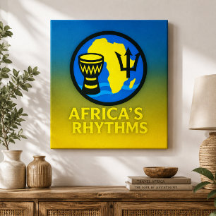 Arte de pared elegante tambor africano del océano