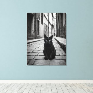 Arte de pared en lienzo de Callejón del Gato Negro