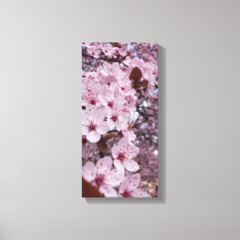 Arte de pared en lienzo de flor de cerezo rosa - Á
