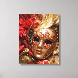 Arte de pared en lienzo de máscara de carnaval ven