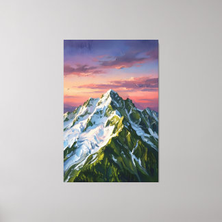 Arte de pared en lienzo de montaña congelada para