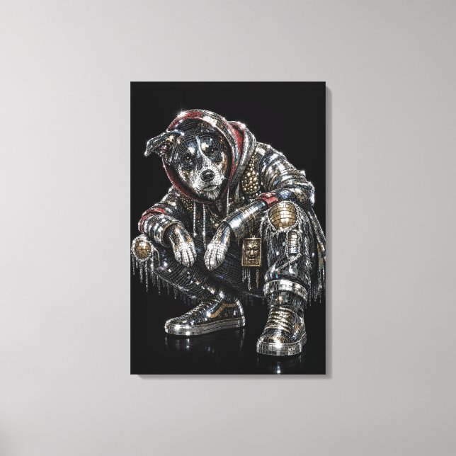 Arte de pared en lienzo de perro disco – Mosaico m (Anverso)