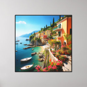 Arte de pared en lienzo estirado de la costa Amalf