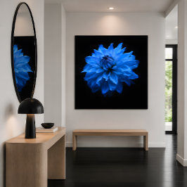 Arte de pared en lienzo floral Dahlia Azul
