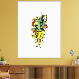 Arte de pared en lienzo vectorial de micrófono de