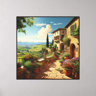 Arte de pared en lienzo Villa Toscana 40x40 pulgad