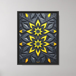 Arte de pared enmarcado de geometría persa tradici