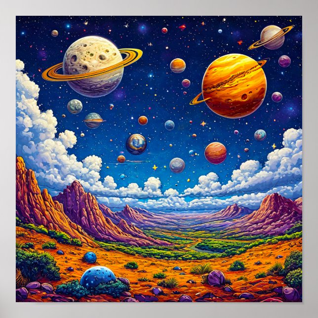 Arte de Pared Espacial Lindo para Niños (Frente)