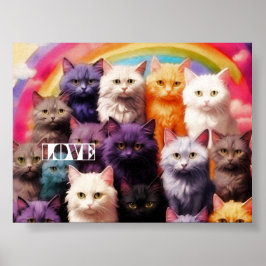 Arte de Pared Felino Colorido para Amantes de Gato
