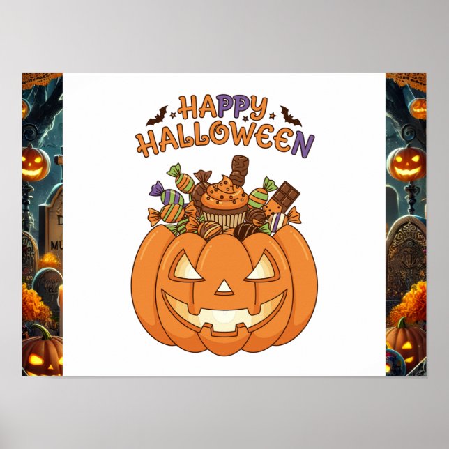Arte de pared Feliz Halloween  (Frente)
