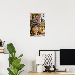 Arte de pared floral de lavanda vintage elegante –