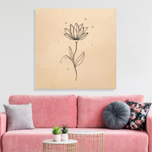 Arte de pared floral elegante Lienzo botánico mo