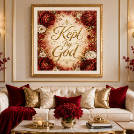 Arte de Pared Floral Rojo y Blanco Guardado por Di