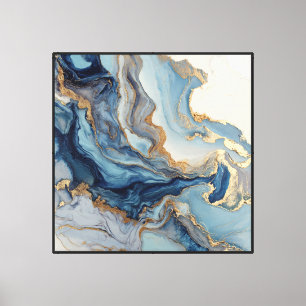 Arte de pared fluido abstracto Venas de mármol dor