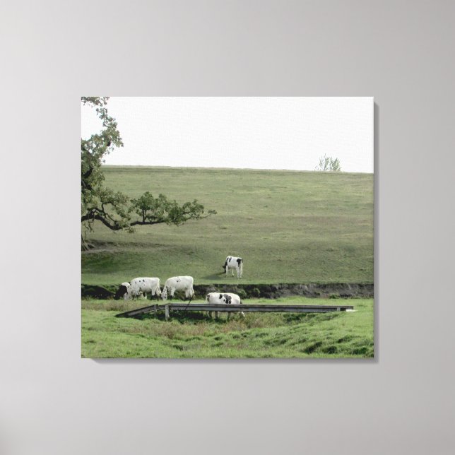 Arte de pared fotográfico de vacas junto a un puen (Anverso)