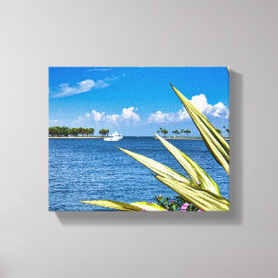 Arte de pared frente al mar tropical vista al océa