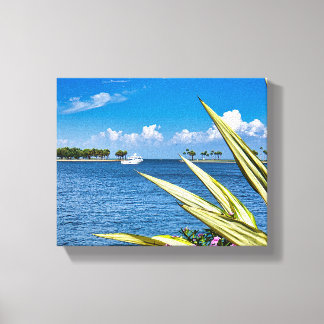 Arte de pared frente al mar tropical vista al océa