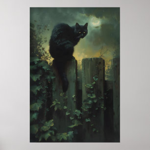 Arte de Pared Gato Negro, Arte Gótico de Gato en J