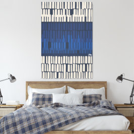 Arte de pared geométrico abstracto azul moderno