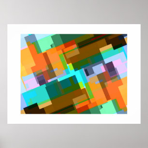 Arte de pared geométrico abstracto contemporáneo e