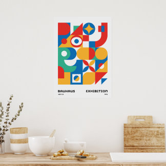 Arte de pared geométrico Bauhaus Colores intensos