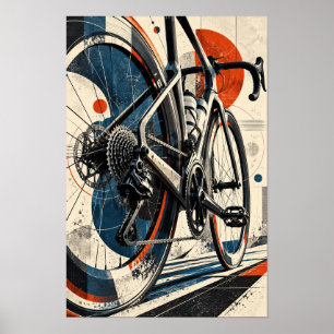 Arte de pared geométrico de bicicleta de carretera